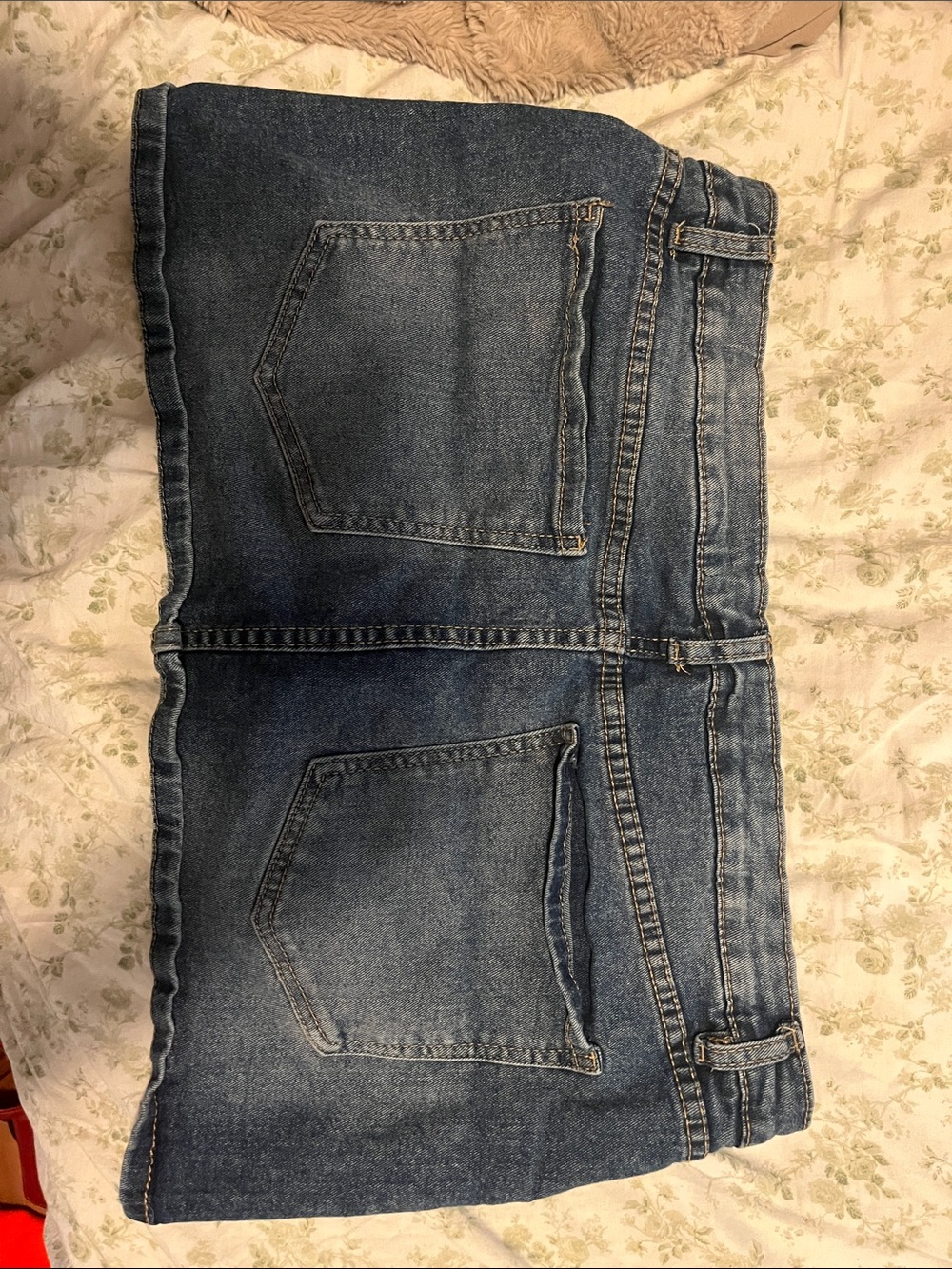 Urban Planet Women's Straight Denim Skirt in Dark Blue